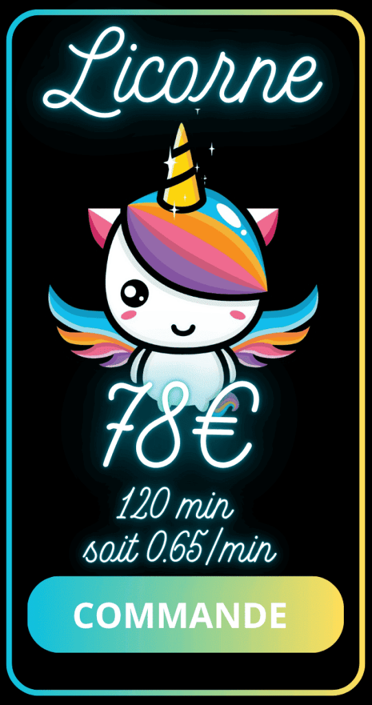 licorne tarif audiotel forfait 78€ 120 min sodome et gomorrhe